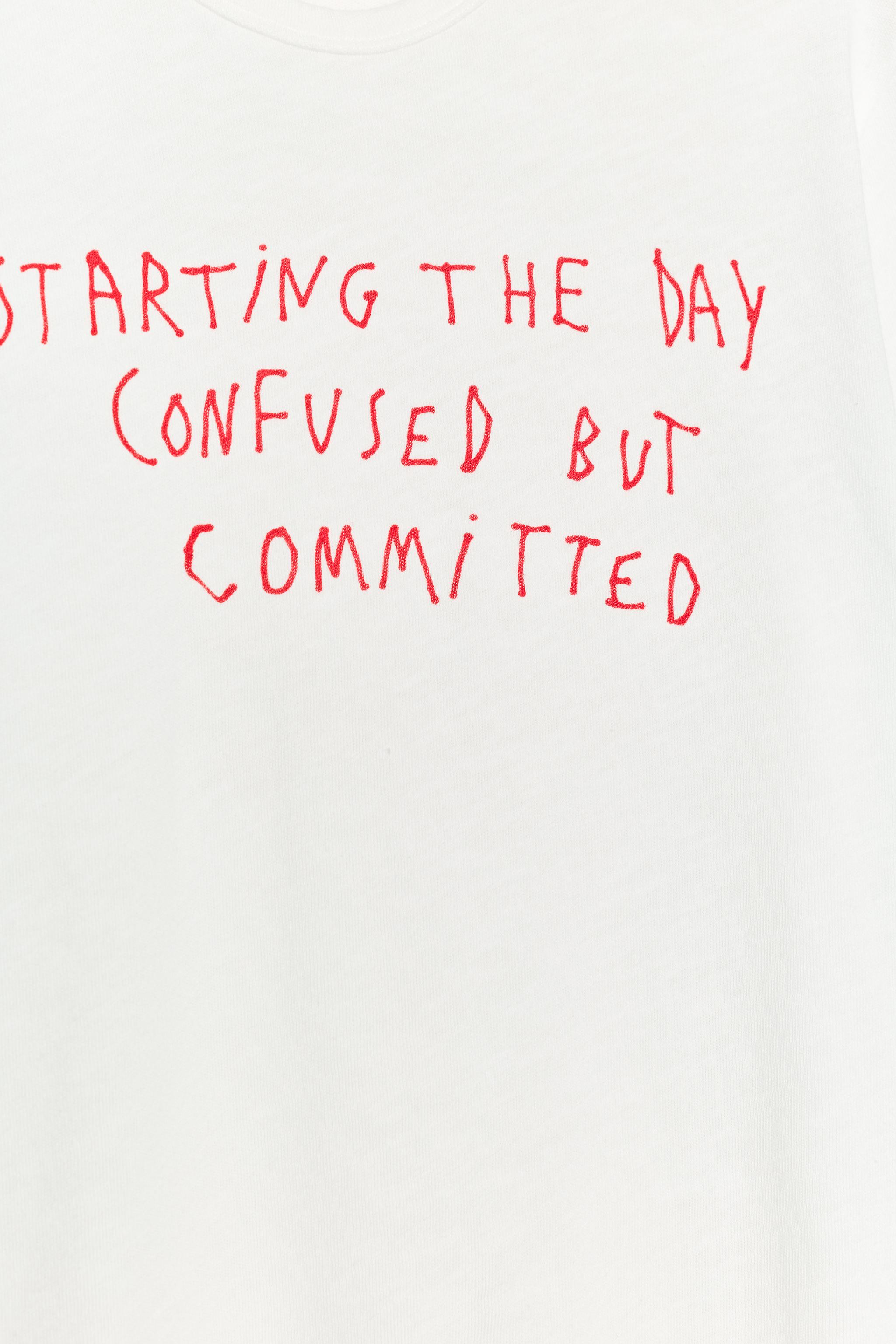 SLUB TEXT T-SHIRT